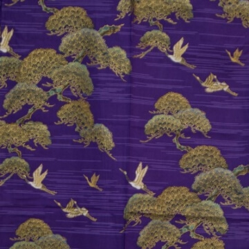 Kimono für Damen Kiefer und Kranich Lila Muster