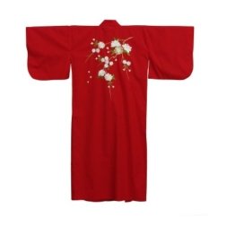 Kimono Kirschbluete Bestickt Rot
